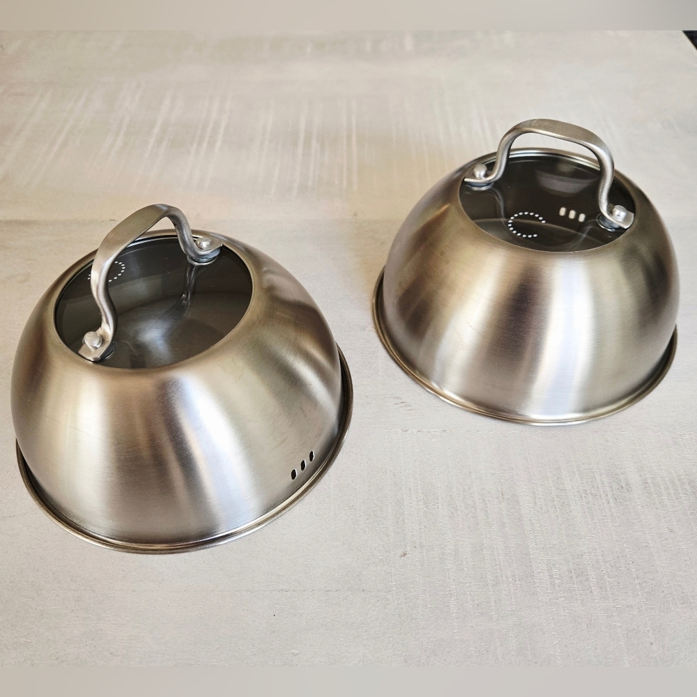 Curtis Stone Mini Cloche Food Covers Stainless Steel Set Of 2, New In Box